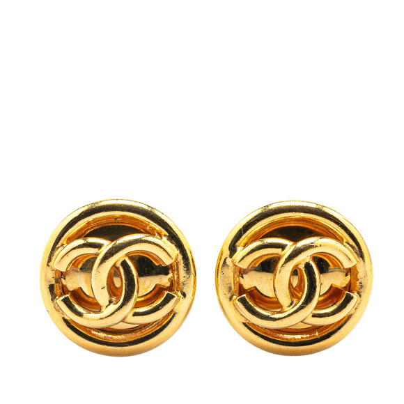 Chanel Jewelry - Pre-Loved Chanel Gold Plated CC Clip On Earrings